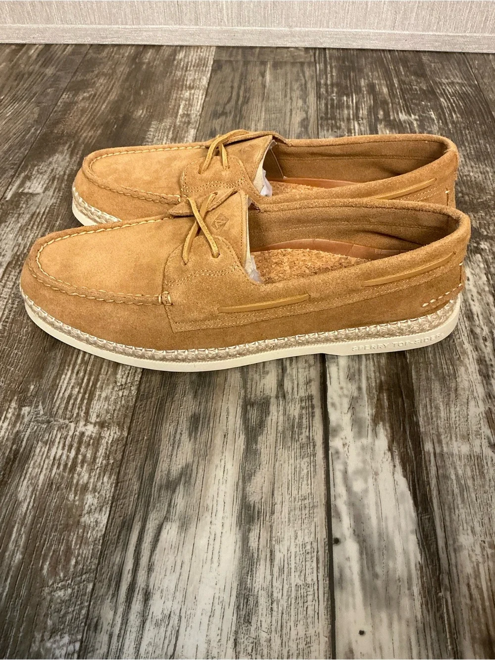 Sperry Men's Suede Boat Shoe in Tan Size 12